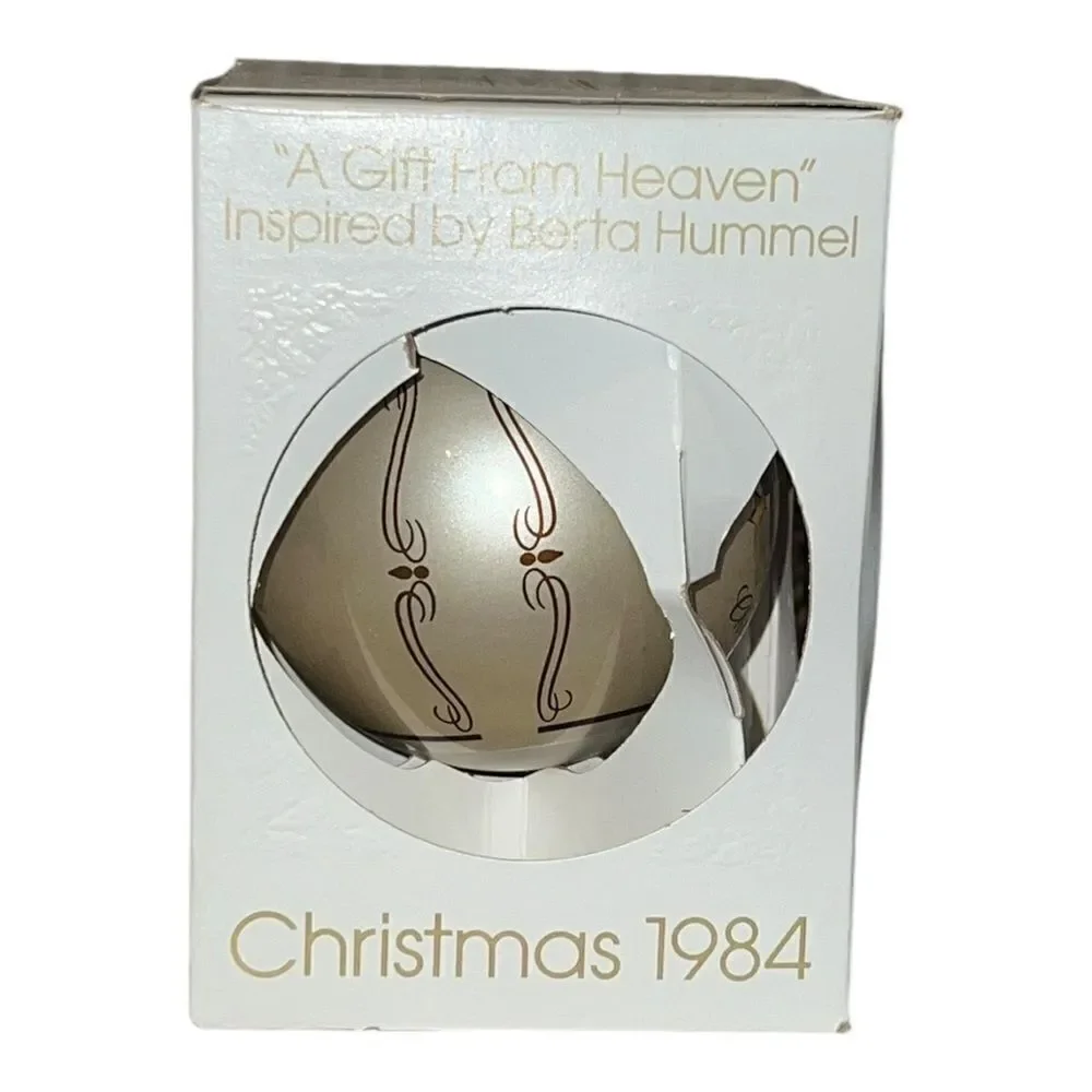 Schmid Berta HummelA Gift from Heaven 1984 Christmas Glass Ornament W Box